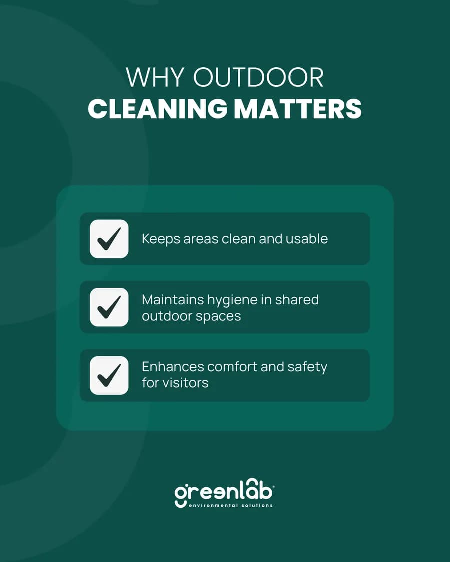 GreenLab designed post about outdoor cleaning benefits.